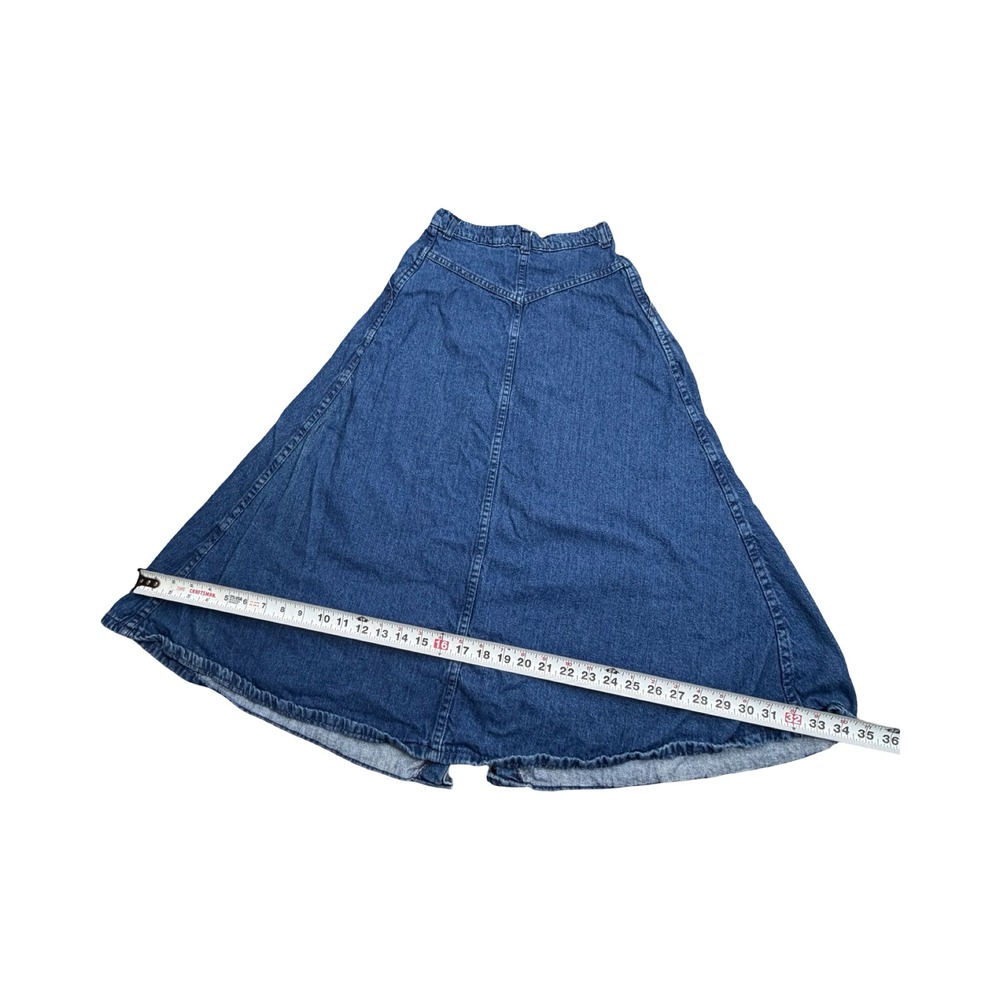 Weathered Blues Denim Skirt Womens 6 24x32 Blue Button Front Midi Cotton USA - Picture 8 of 12